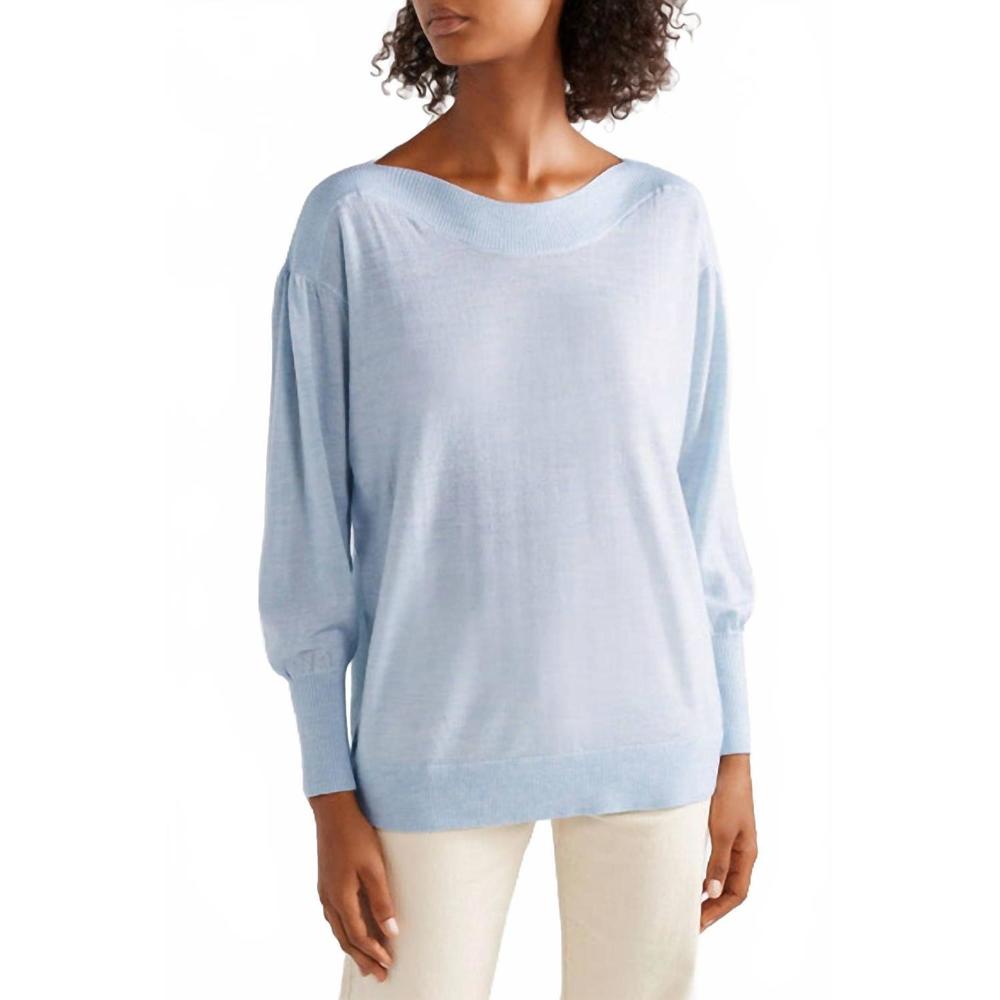 NEW HATCH women's the caly knit sweater in sky blue